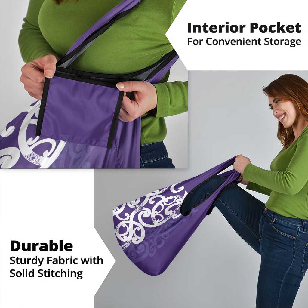 Violet Green Maori Grocery Bag Koru Kowhaiwhai LT7 - Polynesian Pride
