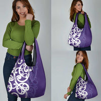 Violet Green Maori Grocery Bag Koru Kowhaiwhai LT7 - Polynesian Pride