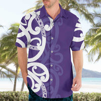 Violet Green Maori Hawaiian Shirt Koru Kowhaiwhai - Polynesian Pride