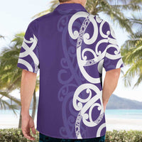 Violet Green Maori Hawaiian Shirt Koru Kowhaiwhai - Polynesian Pride