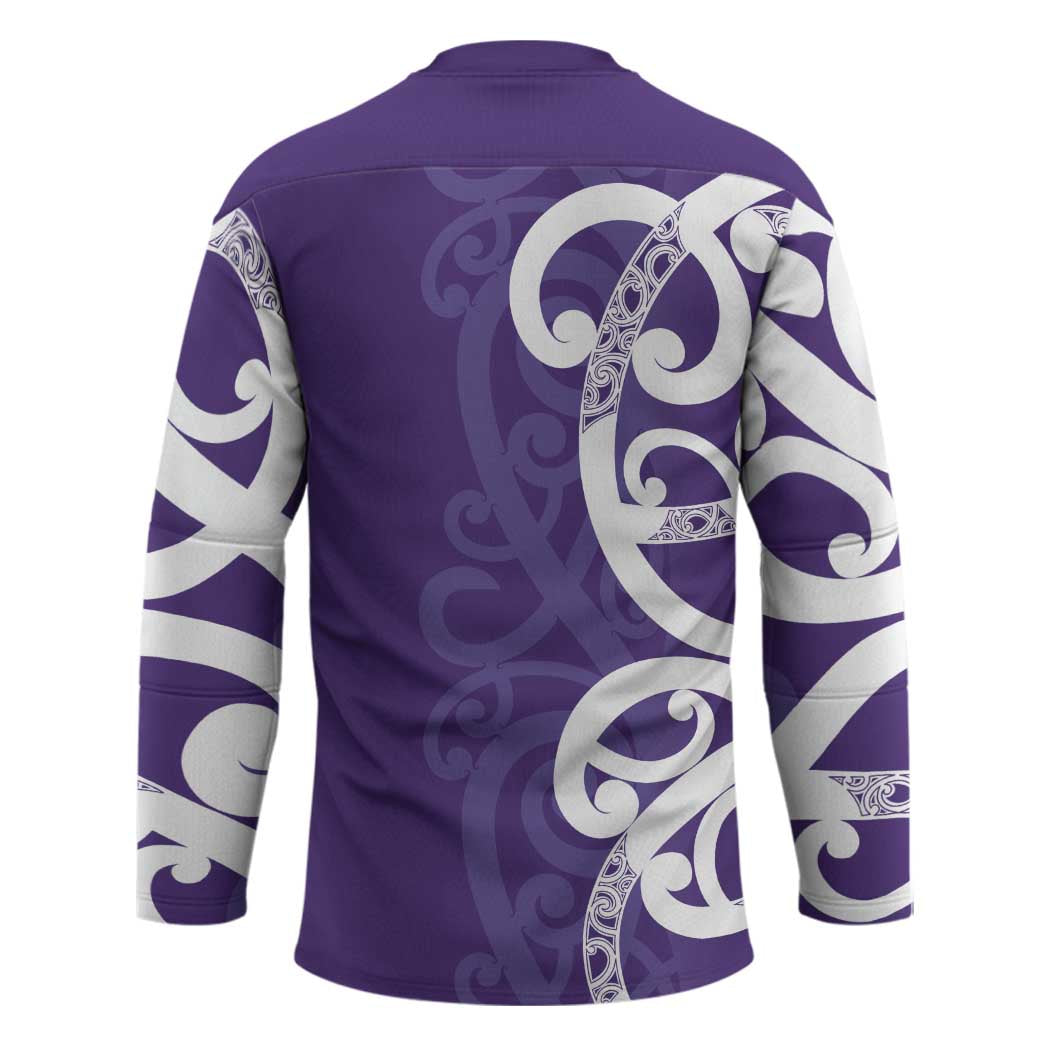 Violet Green Maori Hockey Jersey Koru Kowhaiwhai LT7 - Polynesian Pride