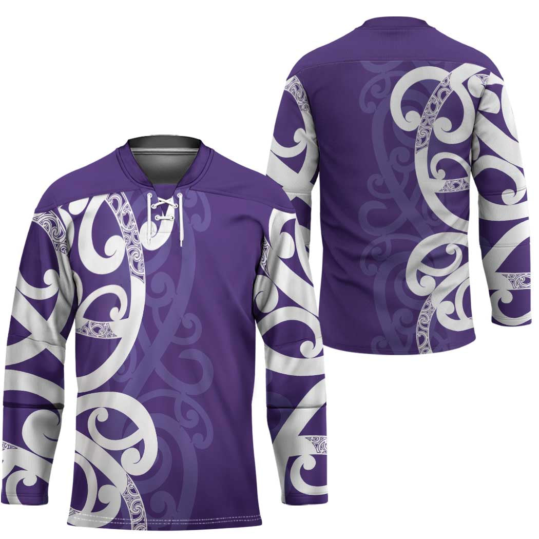 Violet Green Maori Hockey Jersey Koru Kowhaiwhai LT7 - Polynesian Pride