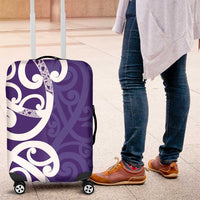 Violet Green Maori Luggage Cover Koru Kowhaiwhai LT7 Violet - Polynesian Pride