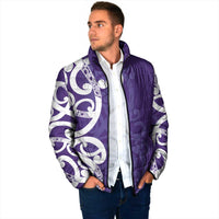 Violet Green Maori Padded Jacket Koru Kowhaiwhai - Polynesian Pride