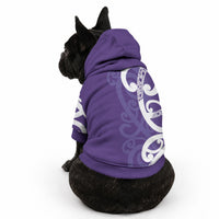 Violet Green Maori Pet Hoodie Koru Kowhaiwhai