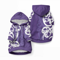 Violet Green Maori Pet Hoodie Koru Kowhaiwhai