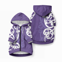 Violet Green Maori Pet Hoodie Koru Kowhaiwhai