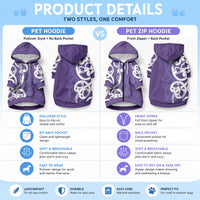 Violet Green Maori Pet Hoodie Koru Kowhaiwhai