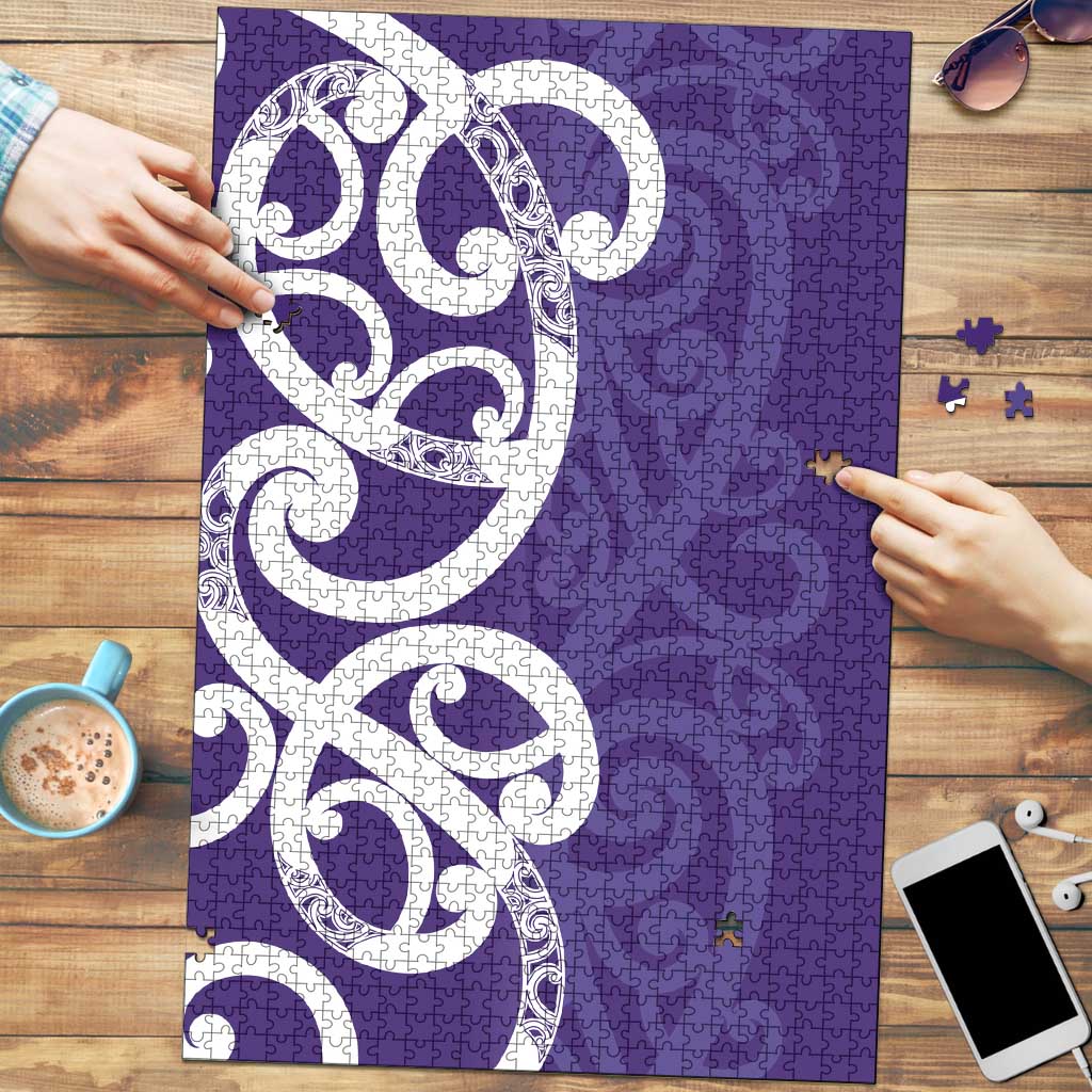 Violet Green Maori Puzzle Koru Kowhaiwhai - Polynesian Pride