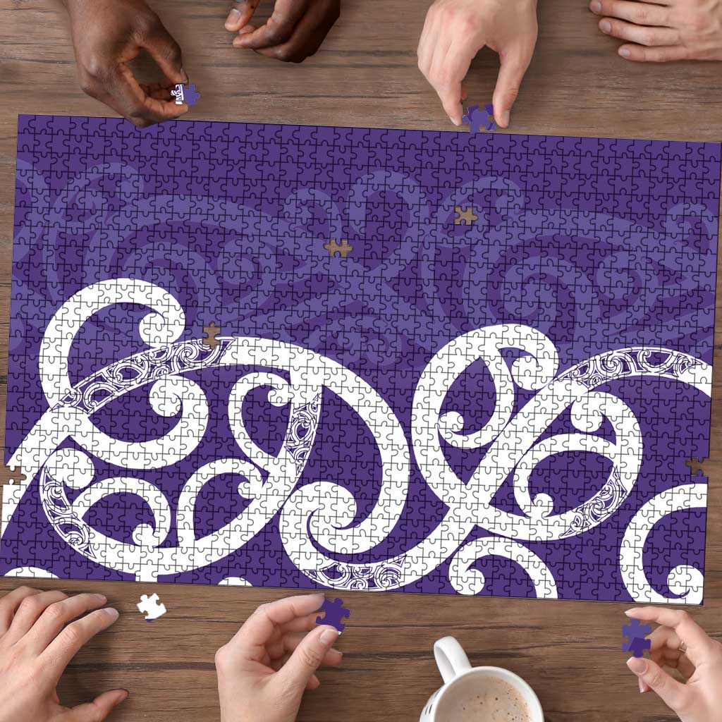 Violet Green Maori Puzzle Koru Kowhaiwhai - Polynesian Pride
