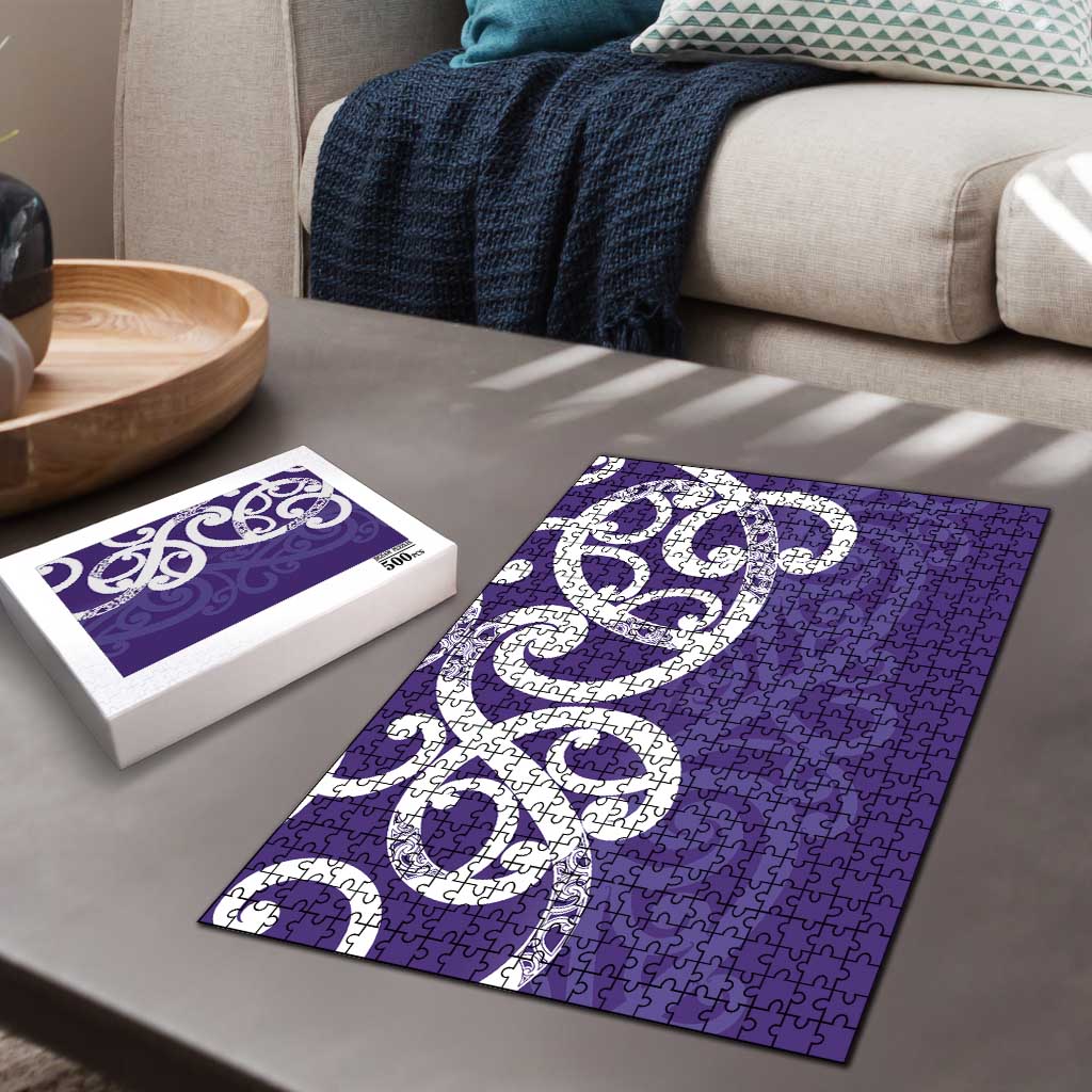 Violet Green Maori Puzzle Koru Kowhaiwhai - Polynesian Pride