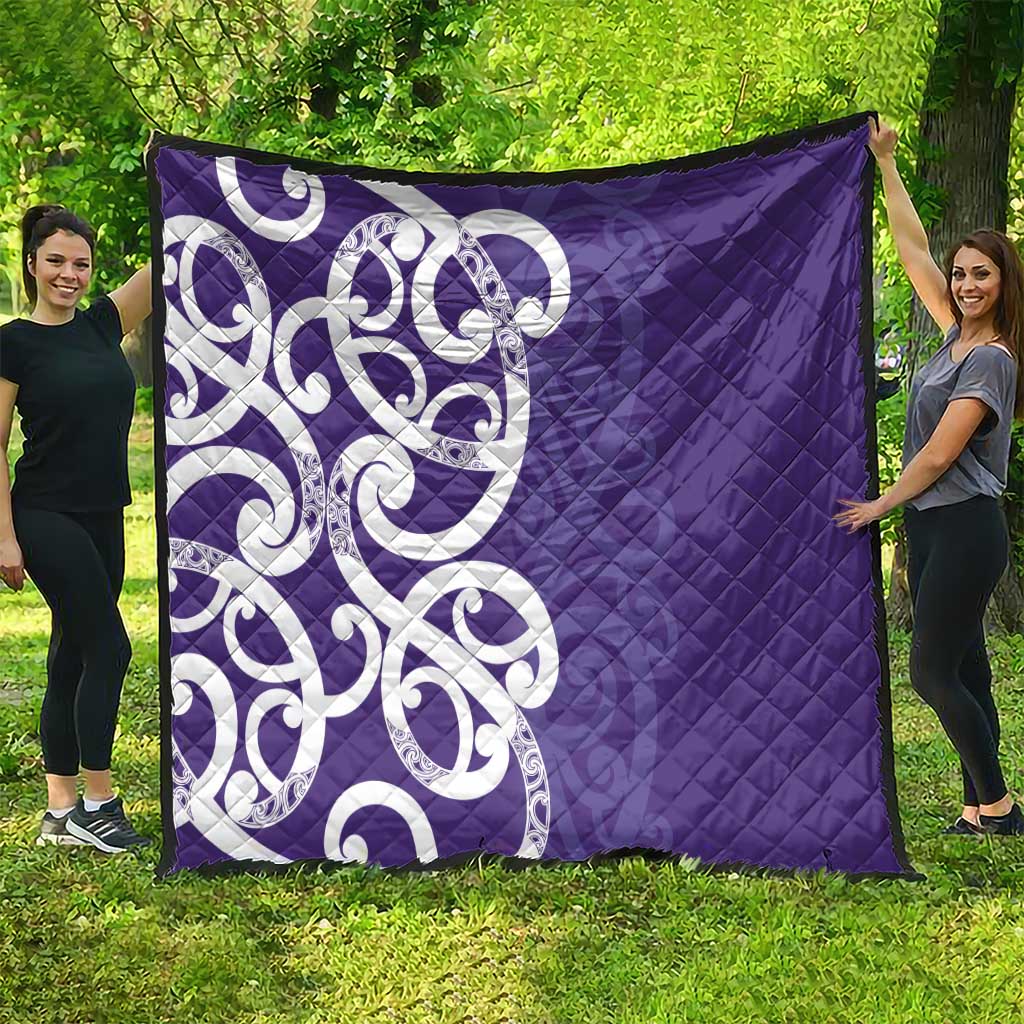 Violet Green Maori Quilt Koru Kowhaiwhai LT7 - Polynesian Pride