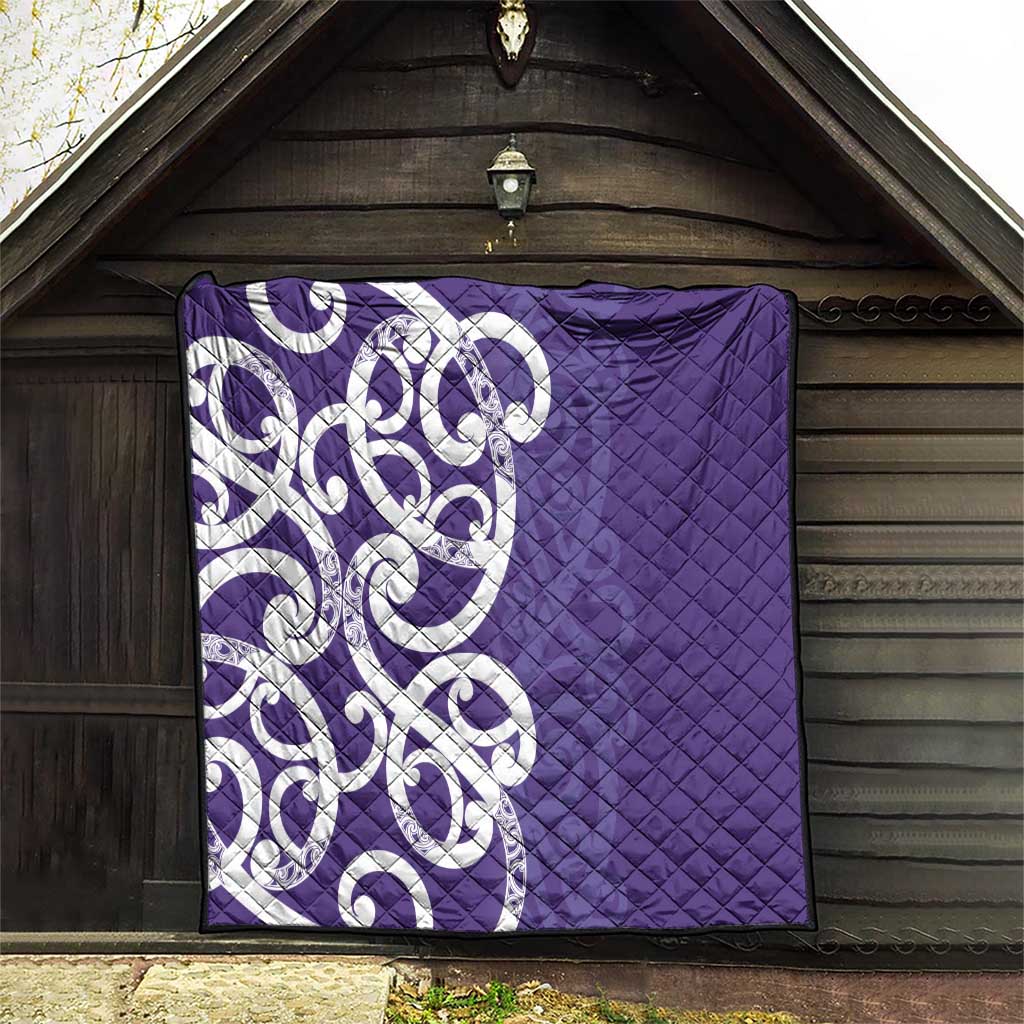 Violet Green Maori Quilt Koru Kowhaiwhai LT7 - Polynesian Pride