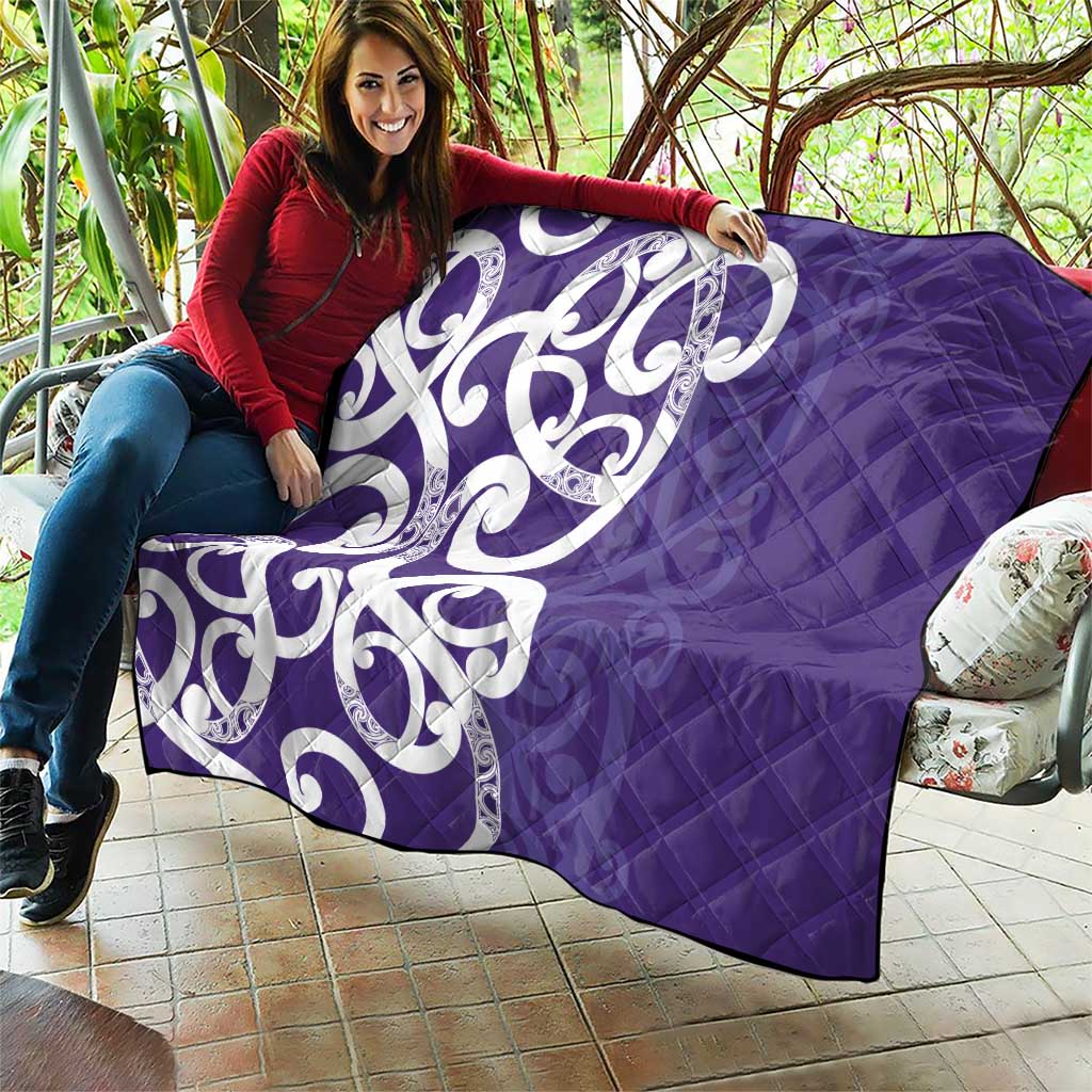 Violet Green Maori Quilt Koru Kowhaiwhai LT7 - Polynesian Pride