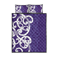 Violet Green Maori Quilt Bed Set Koru Kowhaiwhai - Polynesian Pride
