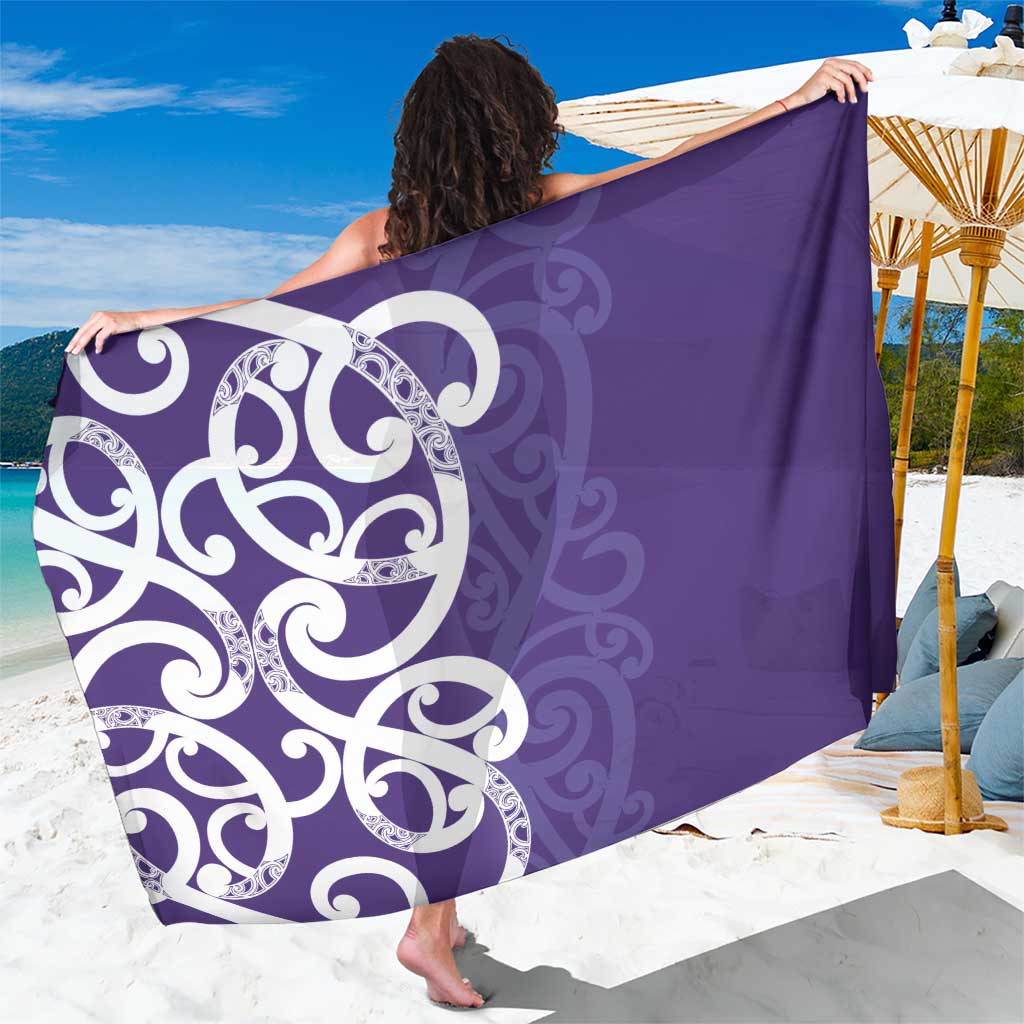 Violet Green Maori Sarong Koru Kowhaiwhai LT7 One Size 44 x 66 inches Violet - Polynesian Pride