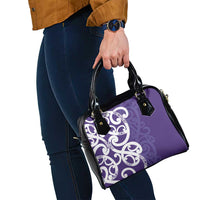 Violet Green Maori Shoulder Handbag Koru Kowhaiwhai LT7 - Polynesian Pride