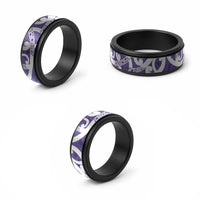 Violet Green Maori Spinner Ring Koru Kowhaiwhai