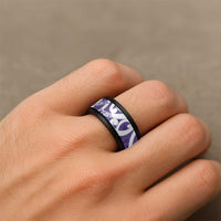 Violet Green Maori Spinner Ring Koru Kowhaiwhai
