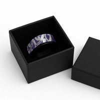 Violet Green Maori Spinner Ring Koru Kowhaiwhai
