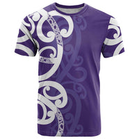 Violet Green Maori T Shirt Koru Kowhaiwhai LT7 Violet - Polynesian Pride