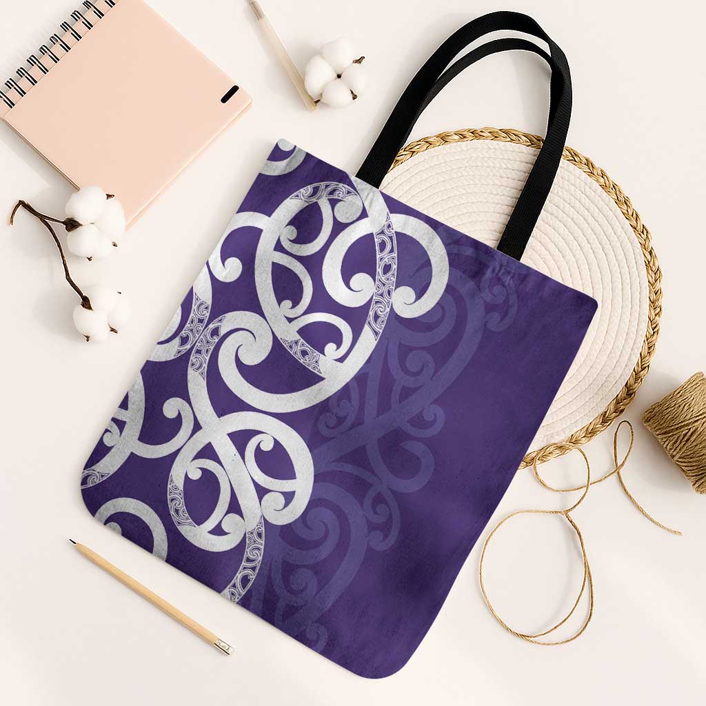 Violet Green Maori Tote Bag Koru Kowhaiwhai - Polynesian Pride