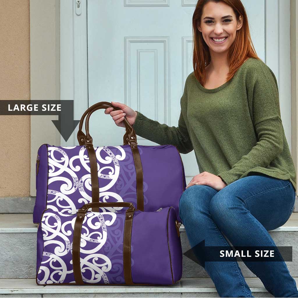 Violet Green Maori Travel Bag Koru Kowhaiwhai - Polynesian Pride