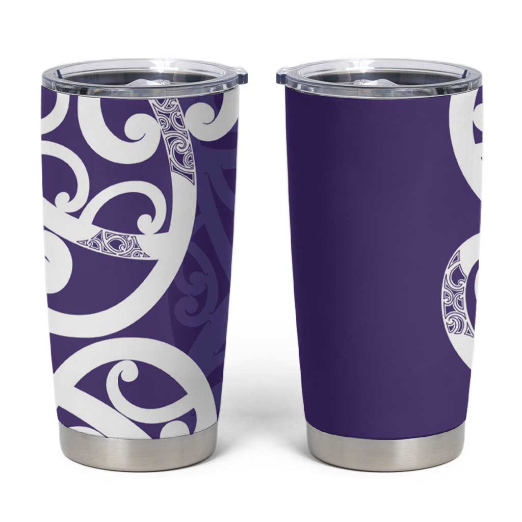 Violet Green Maori Tumbler Cup Koru Kowhaiwhai LT7 Violet - Polynesian Pride