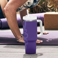 Violet Green Maori Tumbler With Handle Koru Kowhaiwhai LT7 - Polynesian Pride