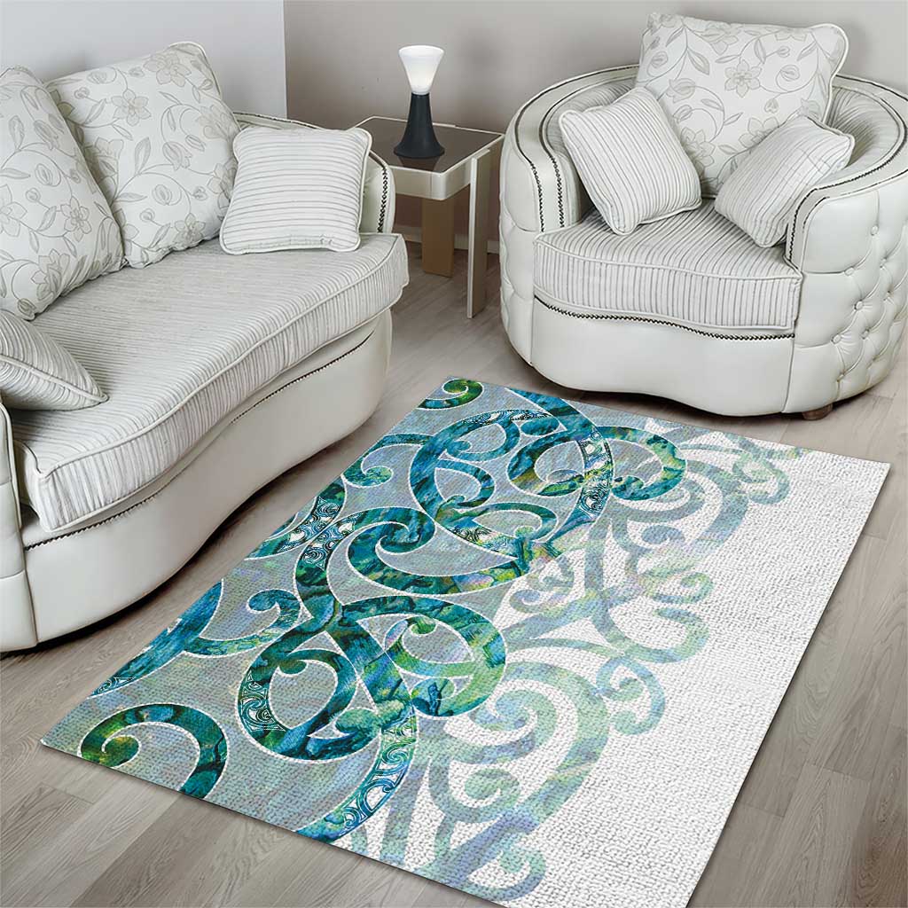 Paua Shell Maori Area Rug Koru Kowhaiwhai LT7 - Polynesian Pride