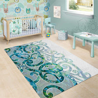 Paua Shell Maori Area Rug Koru Kowhaiwhai LT7 - Polynesian Pride