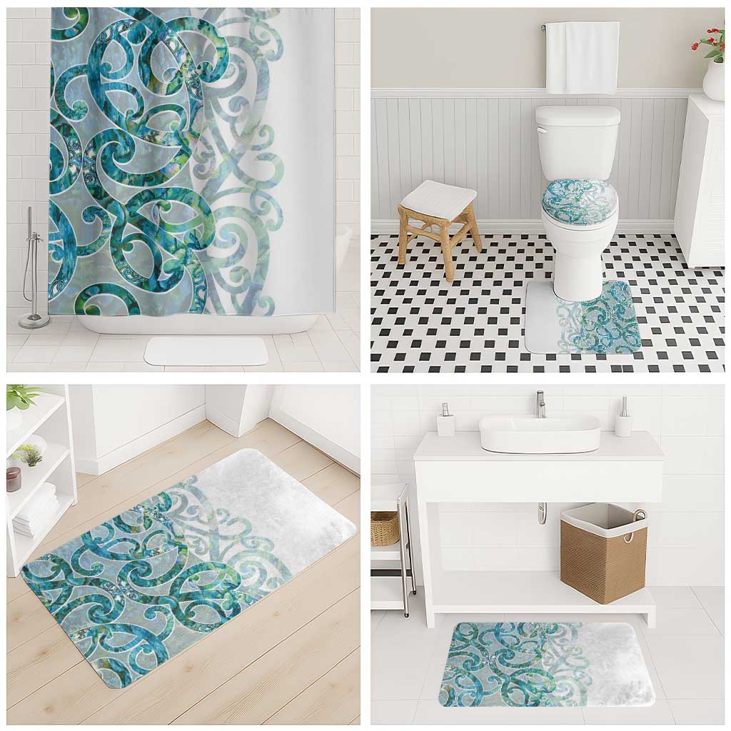 Paua Shell Maori Bathroom Set Koru Kowhaiwhai LT7 - Polynesian Pride