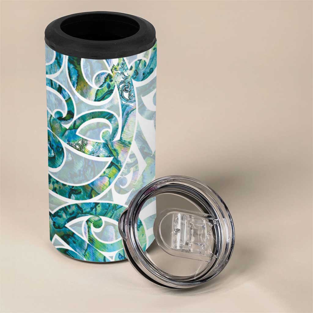 Paua Shell Maori 4 in 1 Can Cooler Tumbler Koru Kowhaiwhai - Polynesian Pride