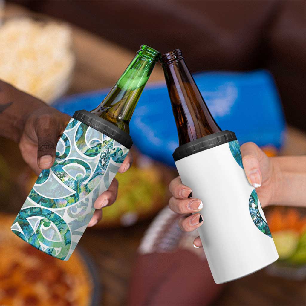 Paua Shell Maori 4 in 1 Can Cooler Tumbler Koru Kowhaiwhai - Polynesian Pride