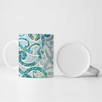 Paua Shell Maori Ceramic Mug Koru Kowhaiwhai - Polynesian Pride