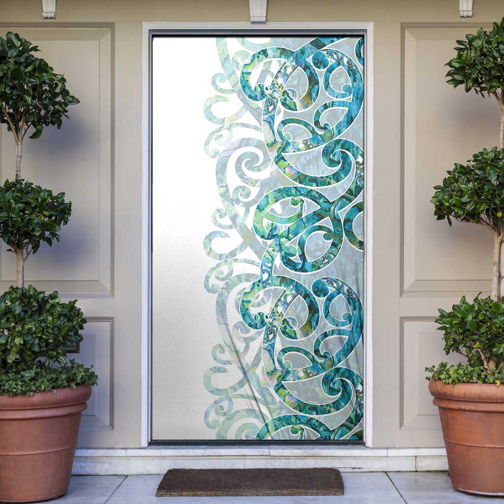 Paua Shell Maori Door Cover Koru Kowhaiwhai - Polynesian Pride
