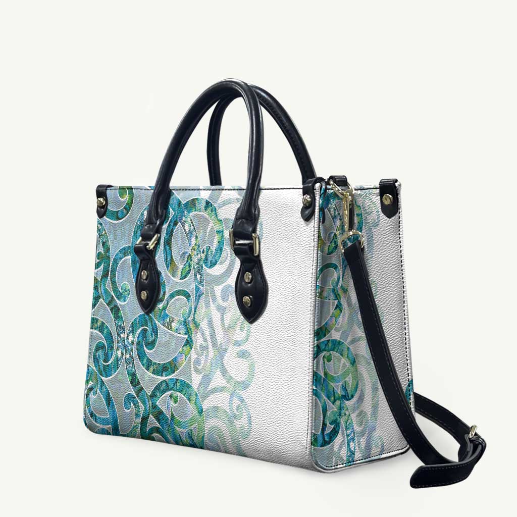 Paua Shell Maori Leather Bag Koru Kowhaiwhai - Polynesian Pride