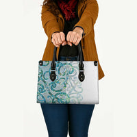 Paua Shell Maori Leather Bag Koru Kowhaiwhai LT7 - Polynesian Pride