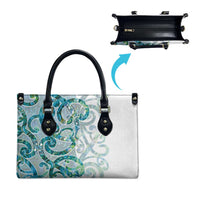 Paua Shell Maori Leather Bag Koru Kowhaiwhai LT7 - Polynesian Pride