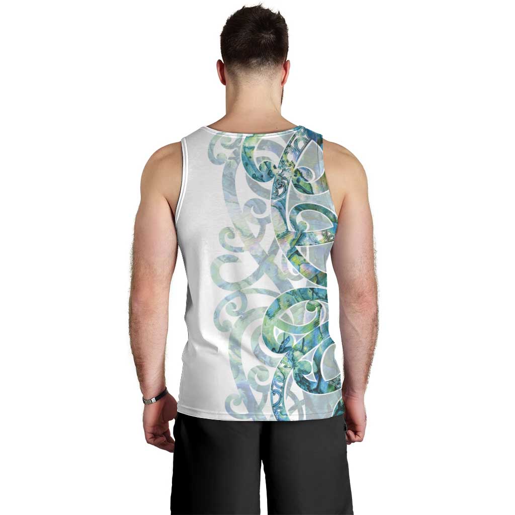 Paua Shell Maori Men Tank Top Koru Kowhaiwhai - Polynesian Pride