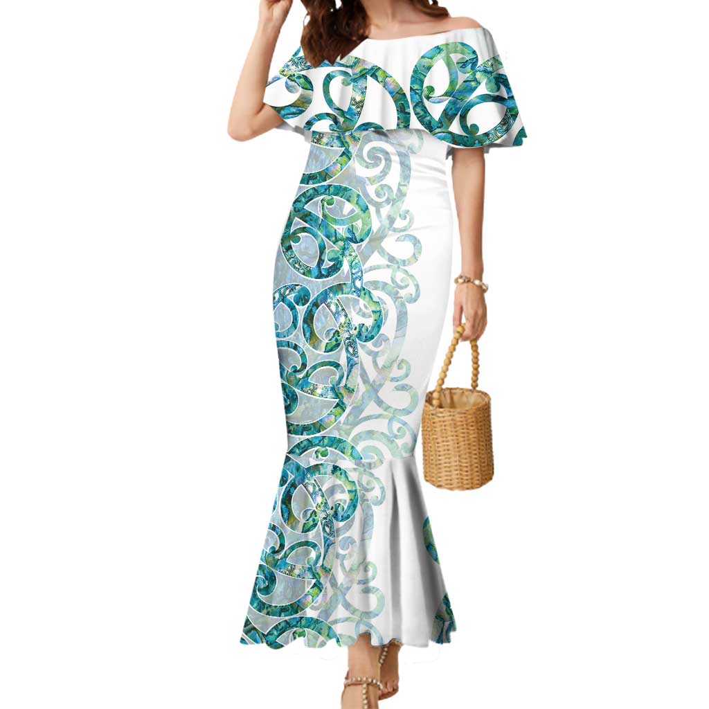 Paua Shell Maori Mermaid Dress Koru Kowhaiwhai - Polynesian Pride