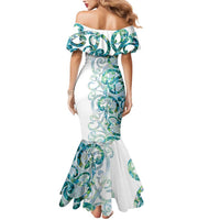 Paua Shell Maori Mermaid Dress Koru Kowhaiwhai - Polynesian Pride