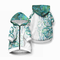 Paua Shell Maori Pet Hoodie Koru Kowhaiwhai