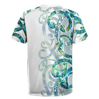 Paua Shell Maori Rugby Jersey Koru Kowhaiwhai - Polynesian Pride