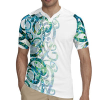 Paua Shell Maori Rugby Jersey Koru Kowhaiwhai - Polynesian Pride