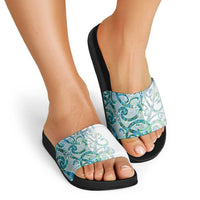 Paua Shell Maori Slide Sandals Koru Kowhaiwhai LT7 - Polynesian Pride