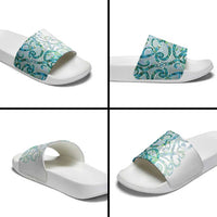 Paua Shell Maori Slide Sandals Koru Kowhaiwhai LT7 - Polynesian Pride
