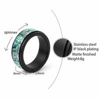 Paua Shell Maori Spinner Ring Koru Kowhaiwhai LT7 - Polynesian Pride
