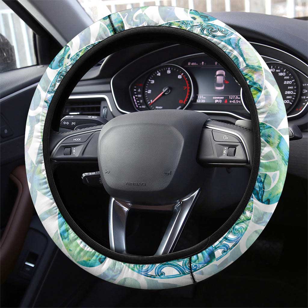 Paua Shell Maori Steering Wheel Cover Koru Kowhaiwhai - Polynesian Pride