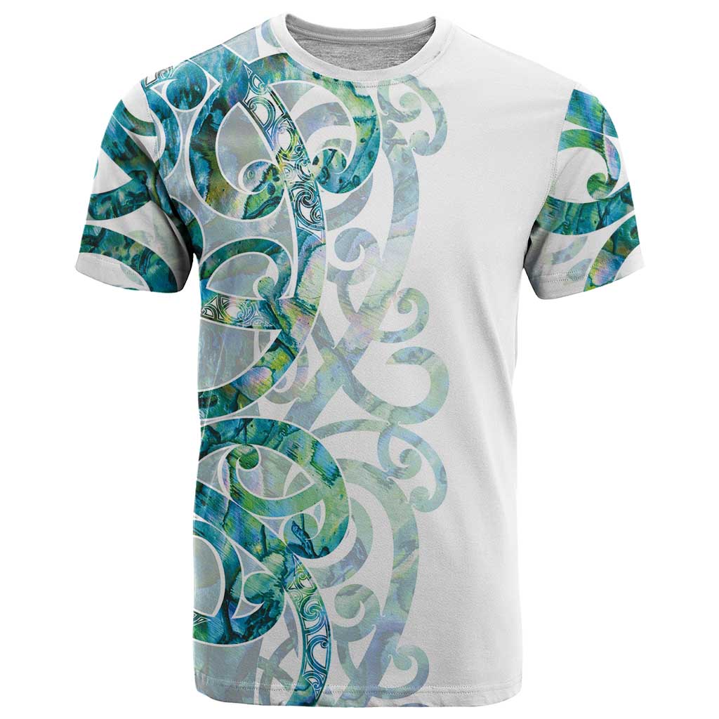 Paua Shell Maori T Shirt Koru Kowhaiwhai - Polynesian Pride